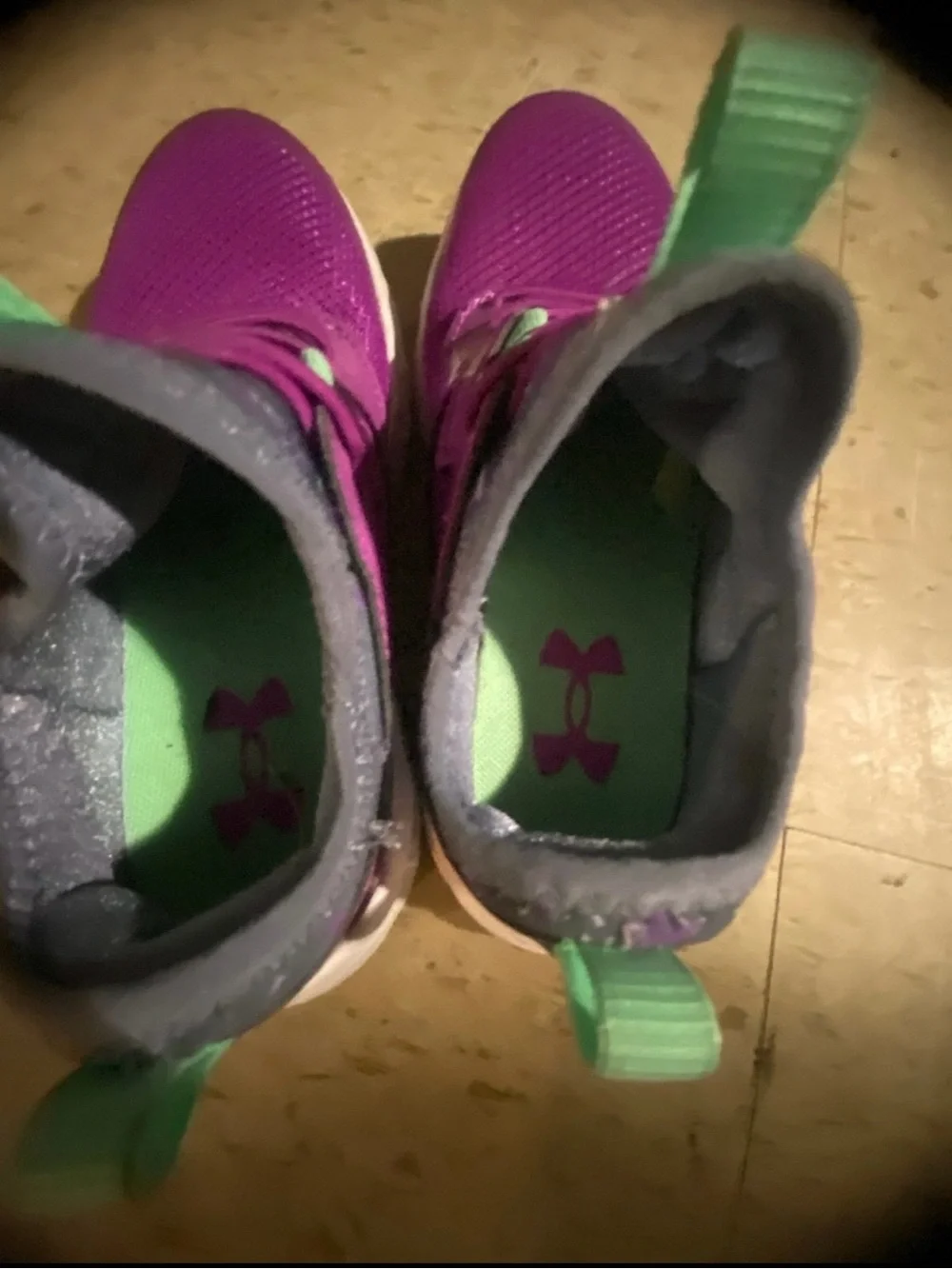Under Armour Kids Purple and Mint Pull-on Sneakers
